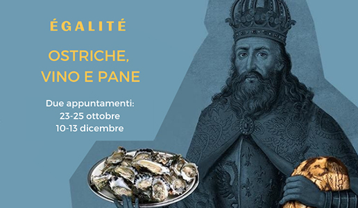 Égalité ostriche vino e pane