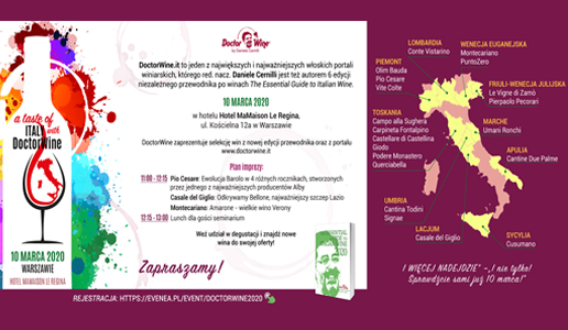 A taste of Italy with DoctorWine Varsavia 2020