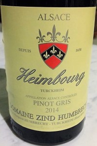 Alsace Pinot Gris Heimbourg 2014 – Zind Humbrecht