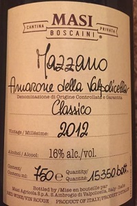 Masi - Serego Alighieri Amarone della Valpolicella Classico Mazzano 2012