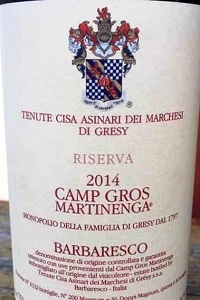 Tenute Cisa Asinari dei Marchesi di Gresy Barbaresco Camp Gros Martinenga Riserva 2014