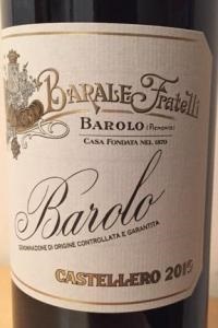 Fratelli Barale Barolo Castellero 2015