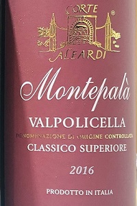 Corte Aleardi Valpolicella Classico Superiore Montepalà 2016