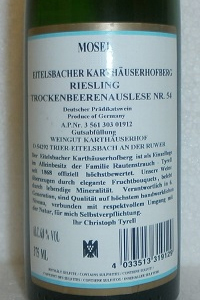 Eitelsbacher Karthaeuserhofberg riesling trockenbeerenauslese nr 54