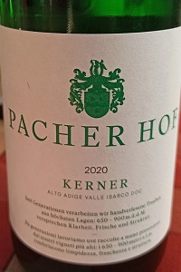 Pacherof Alto Adige Valle Isarco Kerner 2020