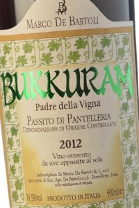 Bukkuram Padre della Vigna Pantelleria Passito Marco De Bartoli