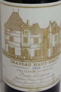 Pessac Leognan Premier Grand Cru Classé 2001 Château Haut Brion