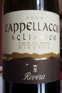 Rivera Cappellaccio Riserva Castel del Monte doc 2008
