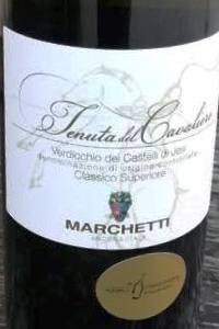 Marchetti Verdicchio dei Castelli di Jesi Classico Superiore Tenuta del Cavaliere vino bianco Marche