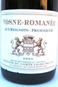 Vosne Romanée 1er Cru Aux Reignots Monopole 2005 Comte Ligier Belair