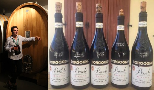 Andrea Farinetti e Bottiglie Barolo Riserva Borgogno