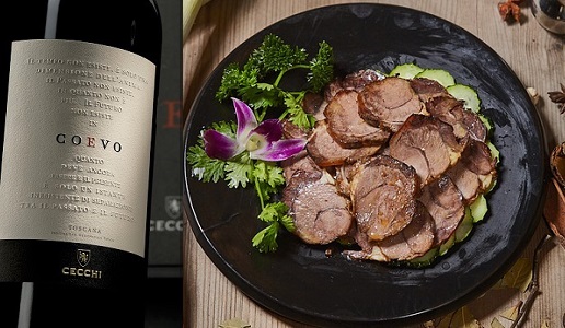 Brasato di manzo al vino rosso e Coevo Cecchi