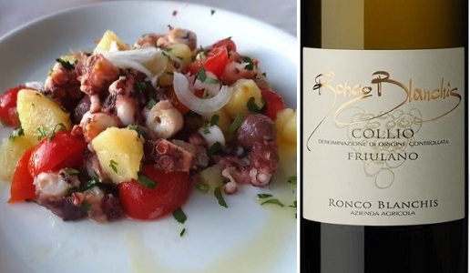 Catalana di Polpo e Collio Fiulano Ronco Blanchis