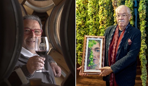 Fausto Maculan produttore vini veneti e l'artista veneziano Maurizio Trentin