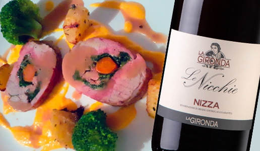 Fusello di vitello ripieno abbinato a Nizza Le Nicchie 2016 La Gironda