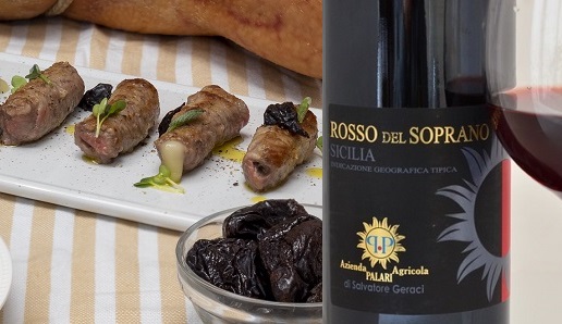 Involtini saporiti e Rosso del Soprano Palari