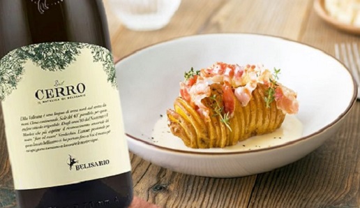 Patata Hasselback  e Verdicchio Cantine Belisario