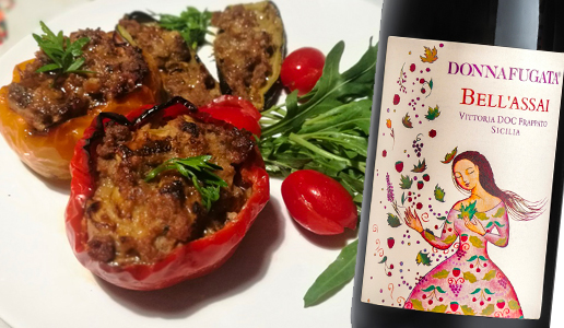 Peperoni ripieni e Vittoria Frappato Bell’Assai 2019 Donnafugata