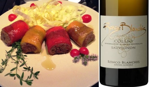 Peperoni ripieni di amaranto saltato e Collio Sauvignon 2018 Ronco Blanchis