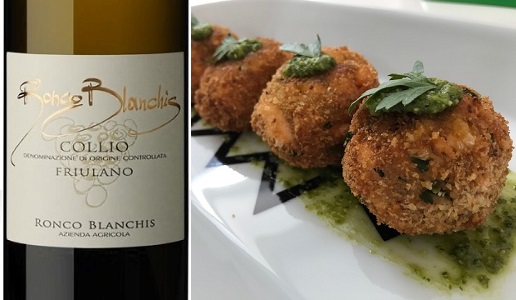 polpette di salmone con Collio Friulano Ronco Blanchis