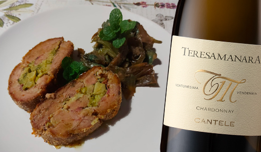 Polpettone farcito e Cantele Salento Teresa Manara Chardonnay 2020