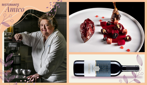 Ristorante amico Caino a Montemerano per Fattoria Le Pupille