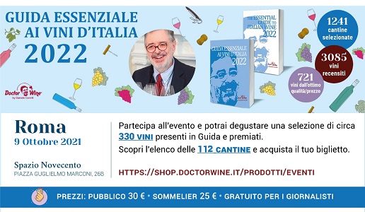 Guida Essenziale ai Vini d'Italia 2022 DoctorWine - Presentazione Roma 9 ottobre 2021