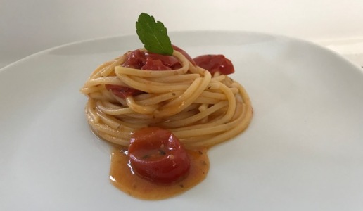 Spaghetti con pomodorini e nduja