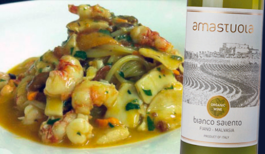 Spaghetti alla chitarra con Bianco del Salento Puglia Igt Amastuola