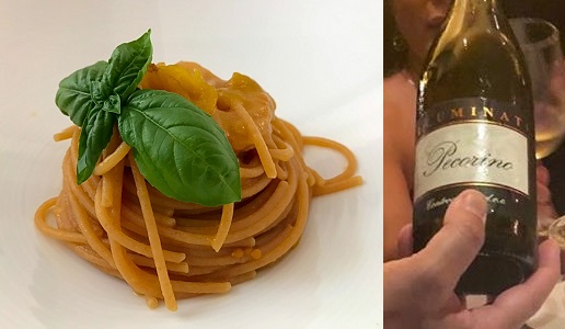 Spaghetti integrali con pomodoro giallo e zafferano