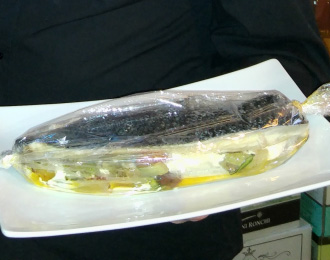 Spigola farcita con puntarelle