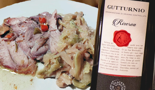 Stinco di vitello e Colli Piacentini Gutturnio Bollo Rosso Riserva 2017