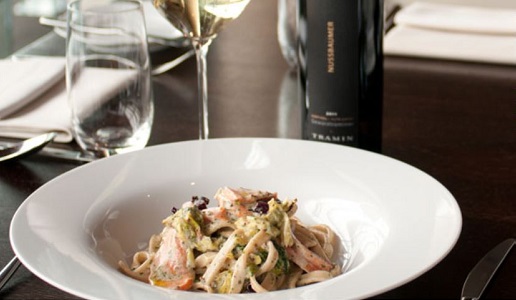 fettucine con trota affumicata