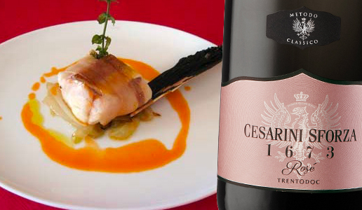 Filetto di gallinella e Trentodoc Rosé Brut 1763 Cesarini Sforza