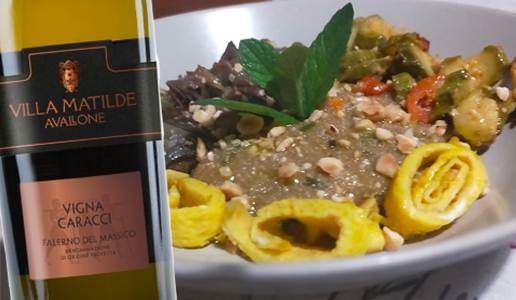 Insalata di amaranto e Falerno del Massico Bianco Vigna Caracci 2018 Villa Matilde