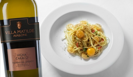 Linguine al limone e Falerno del Massico Bianco Vigna Caracci 2019 Villa Matilde Avallone