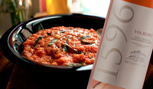 Pappa al pomodoro e Vin Ruspo 1596 Barco Reale di Carmignano 2019 Tenuta di Artimino