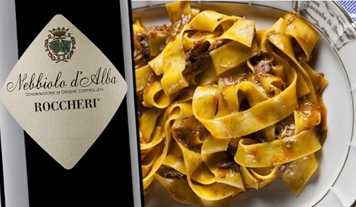 Pappardelle al Cinghiale e Nebbiolo d’Alba Roccheri dei Marchesi di Barolo