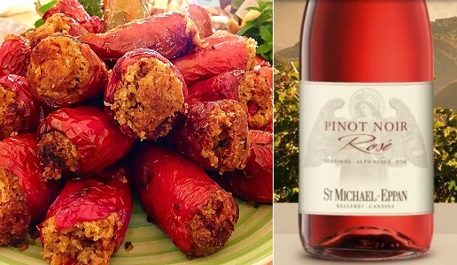 peperoni cornetti ripieni e Alto Adige Pinot Nero Rosé 2018 San Michele Appiano/St.Michael Eppan