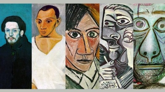 7 autoritratti di Picasso di diversi periodi in 70 anni