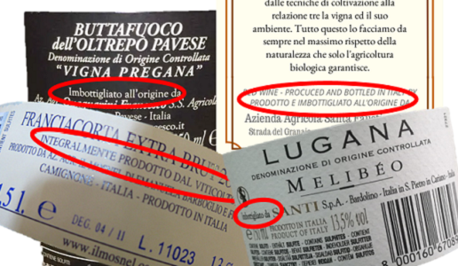 esempi retroetichette vini