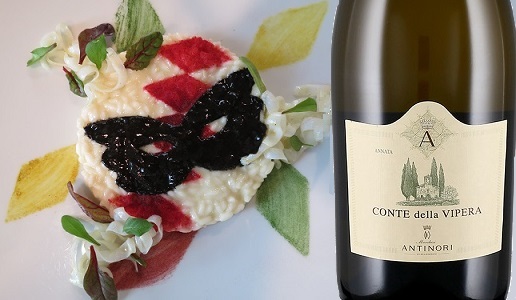 Risotto in maschera abbinato a Conte della Vipera 2018 Castello della Sala dei Marchesi Antinori