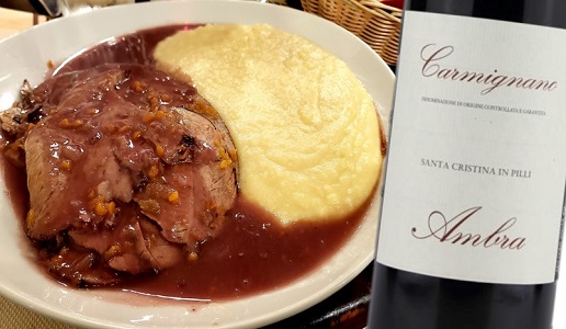 Stracotto di Manzo e Carmignano Santa Cristina in Pilli 2019 Fattoria Ambra