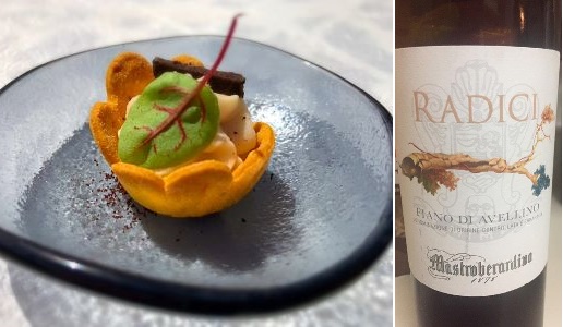 tartelletta salata con mousse di pecorino abbinamento radici fiano mastroberardino