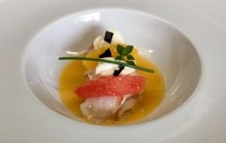 Carpaccio di mazzancolle e agrumi