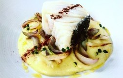 Crema di patate con genovese di baccalà