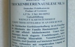 Eitelsbacher Karthaeuserhofberg riesling trockenbeerenauslese nr 54