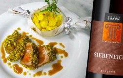 Filetto di maialino lardellato e  Alto Adige Merlot Riserva Siebeneich 2017 Cantina Bolzano