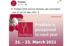 ProWein 2020 rimandata a 21-23 marzo 2021
