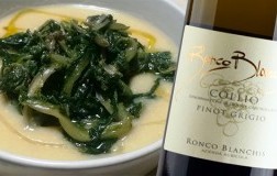 Purè di ceci e indivia riccia abbinata a Collio Pinot Grigio Ronco Blanchis